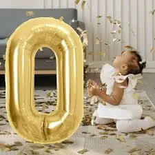 birthday celebration number foil 0