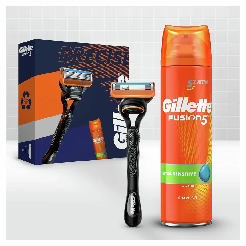 Gillette Shaving Gift Set Razor Handle Fusion + Gel 75ML