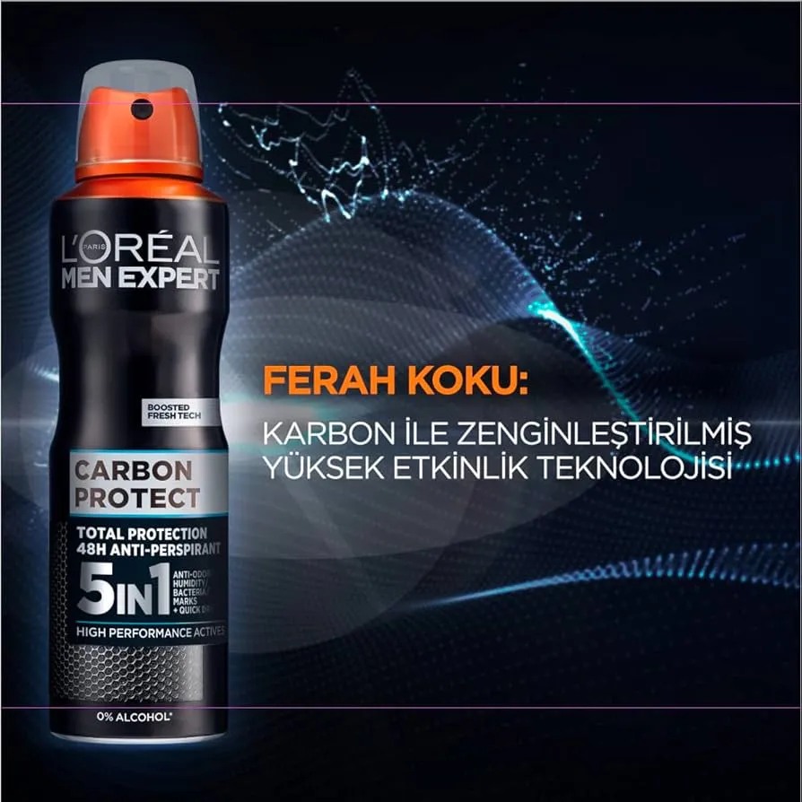 Loreal Deodorant Body Spray Men Expert Carbon Protect 150ML