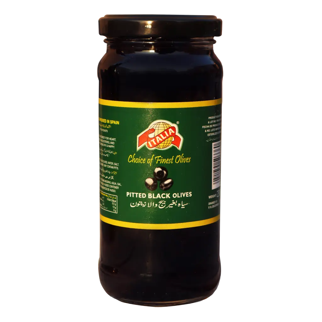 Italia Pitted Black Olives 450GM