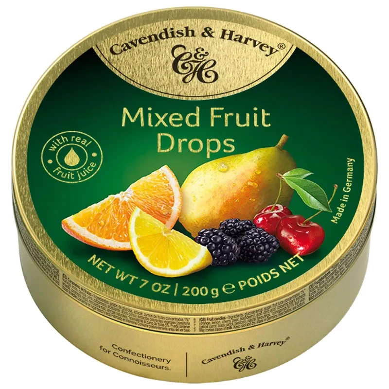 Cavendish Harvey Candy Sugar Free Mixed Fruit Drops 130G Germany