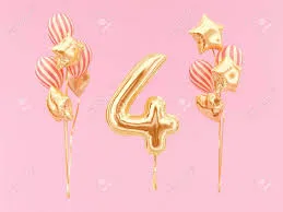 Birthday  Celebration Number Foil 4