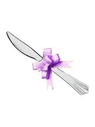 Birthday Celebration Cake Cutting Knives With Ribbon Multi