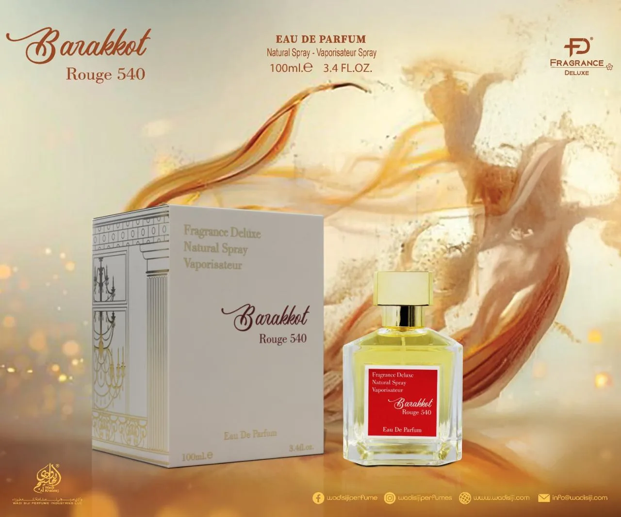 Fragrance Deluxe Eau De Parfum Barakkot Rouge 540 100ML