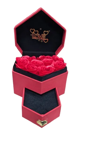 Love Ring Box Heart Flowers Drawer