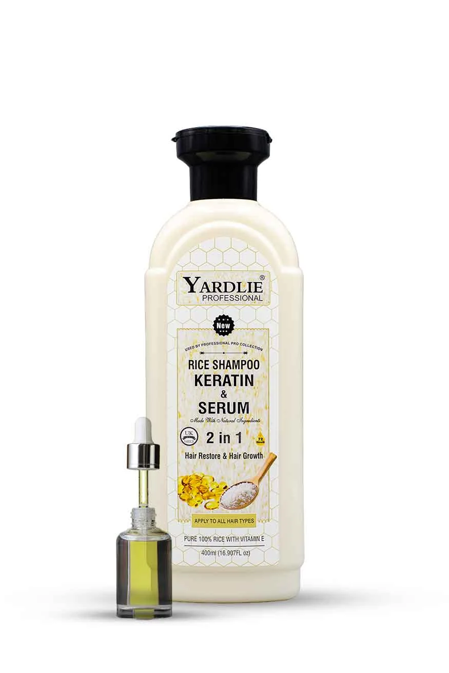 Yardlie Shampoo Rice Keratin And Serum 2 In 1 400ML