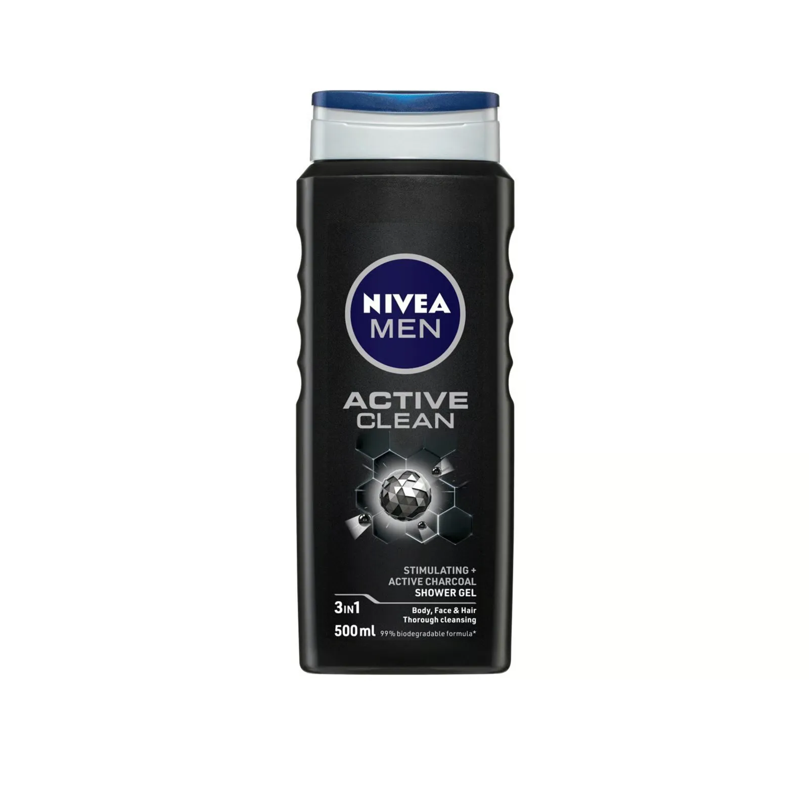 Nivea Shower Gel Body Wash Men Active Clean 3In1 500ML