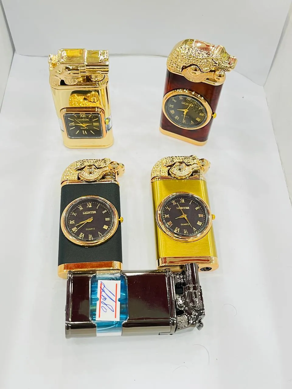 Best Lighter R F4 Crocodile With Clock Gas+Flame 1PC
