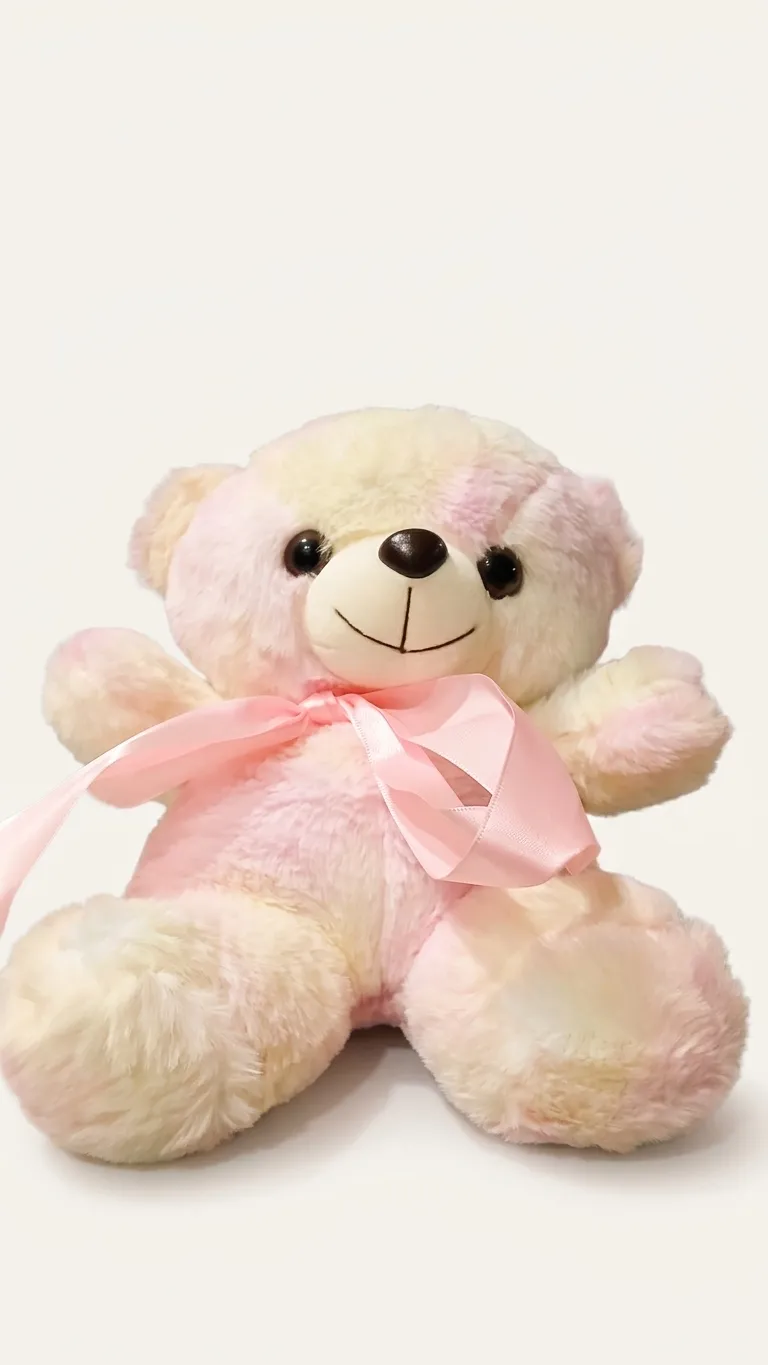 Teddy Baby Pink With Ribbon Small