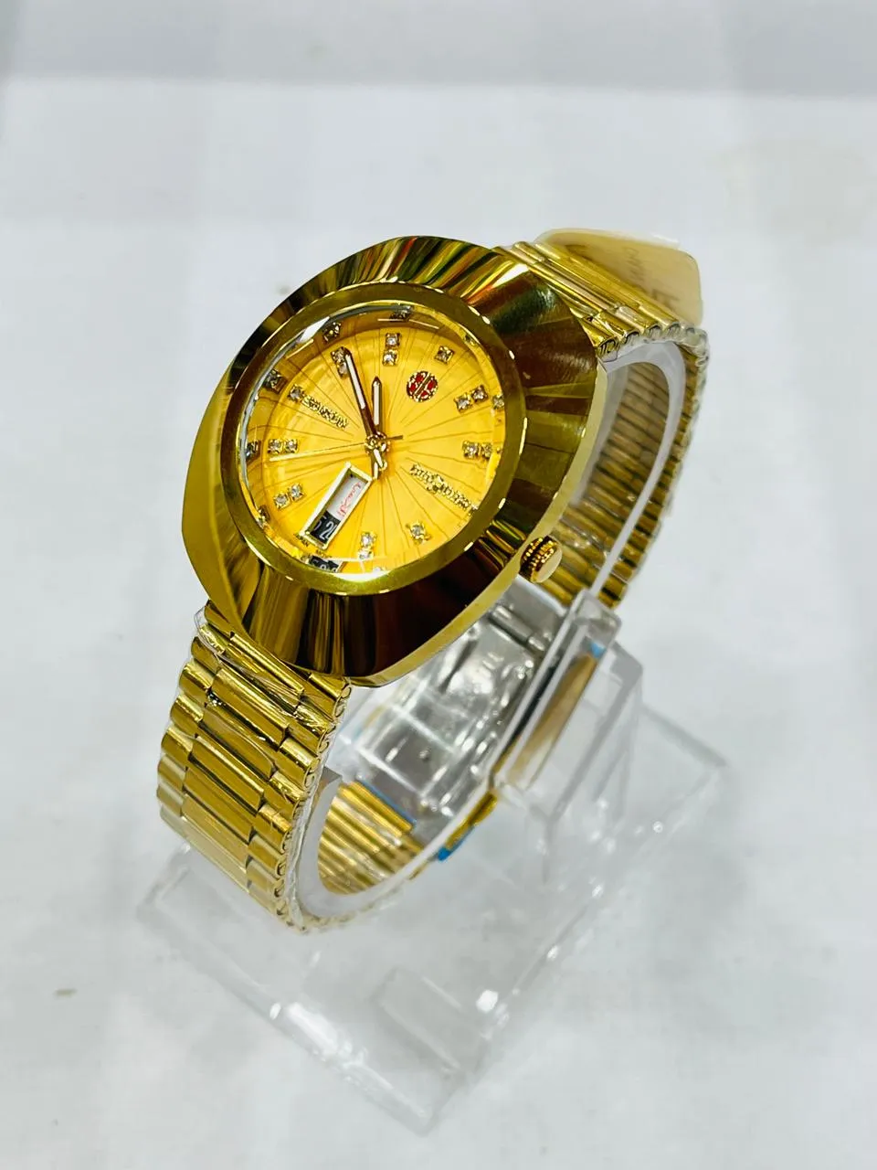3G Golden Chain Golden Dial With Day And Date