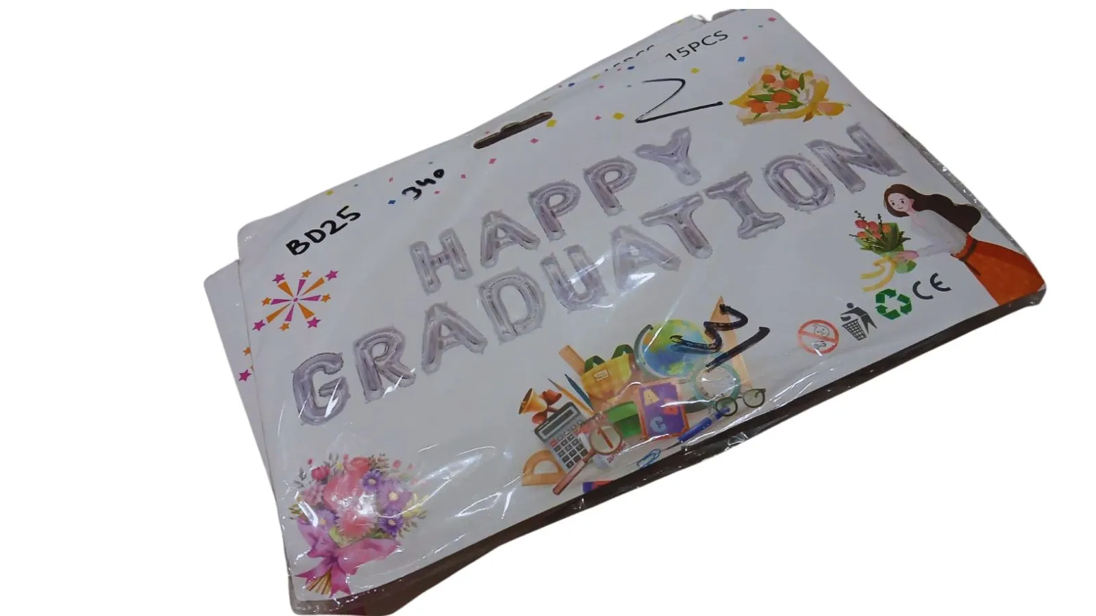 Birthday Celebration Happy Graduation Foil Balloon Letters 15PCS