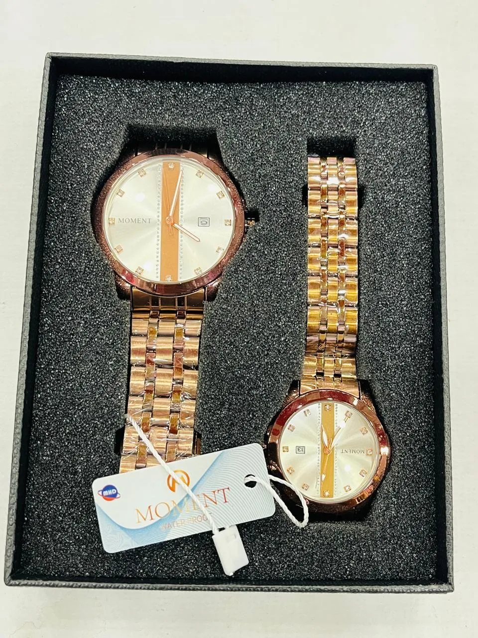 Couple Watch Set Moment Rose Gold Chain And Dial 2PC
