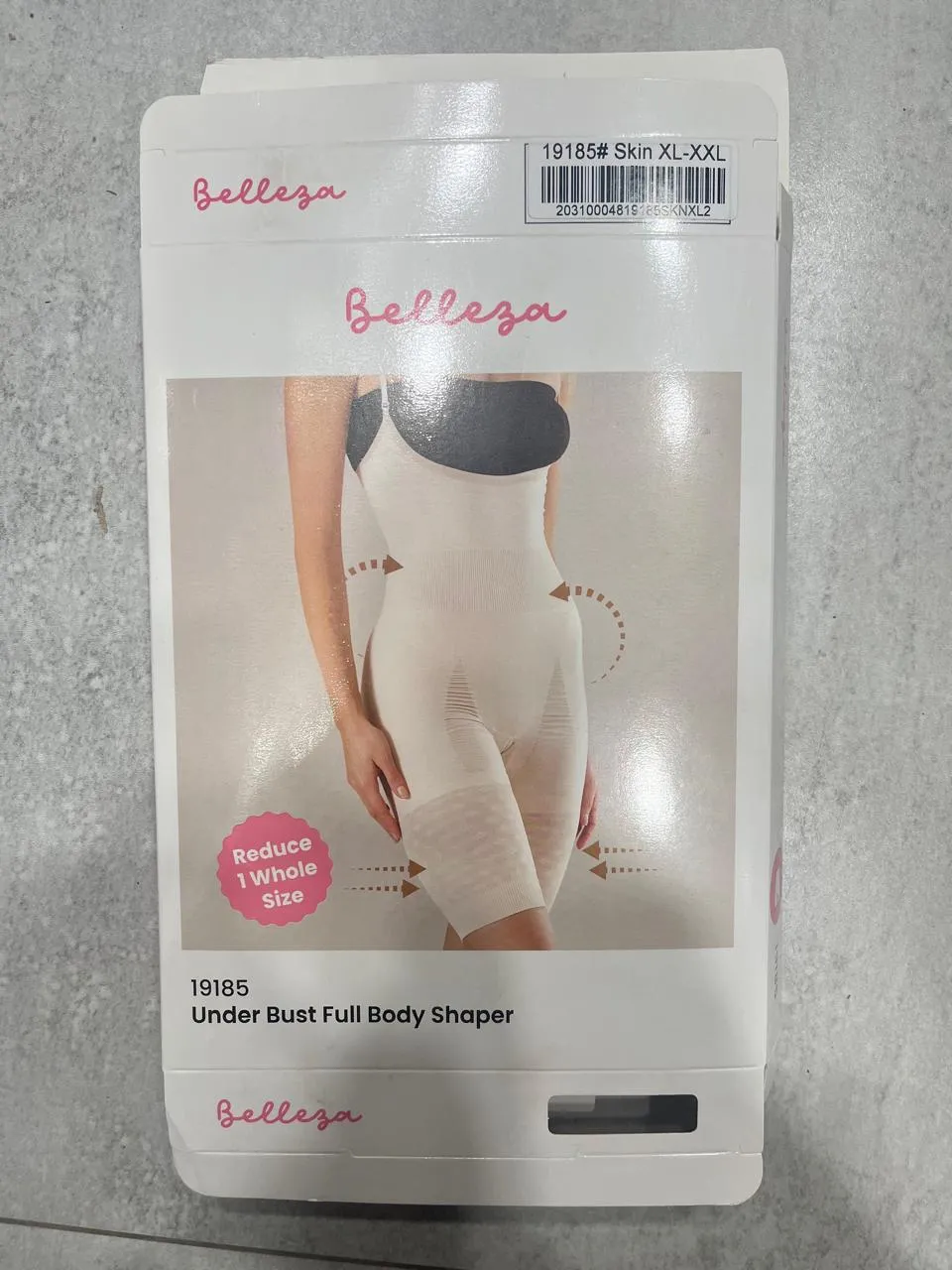 Belleza Body Shaper 19183 Skin Color Under Bust Full Body XL-XXL