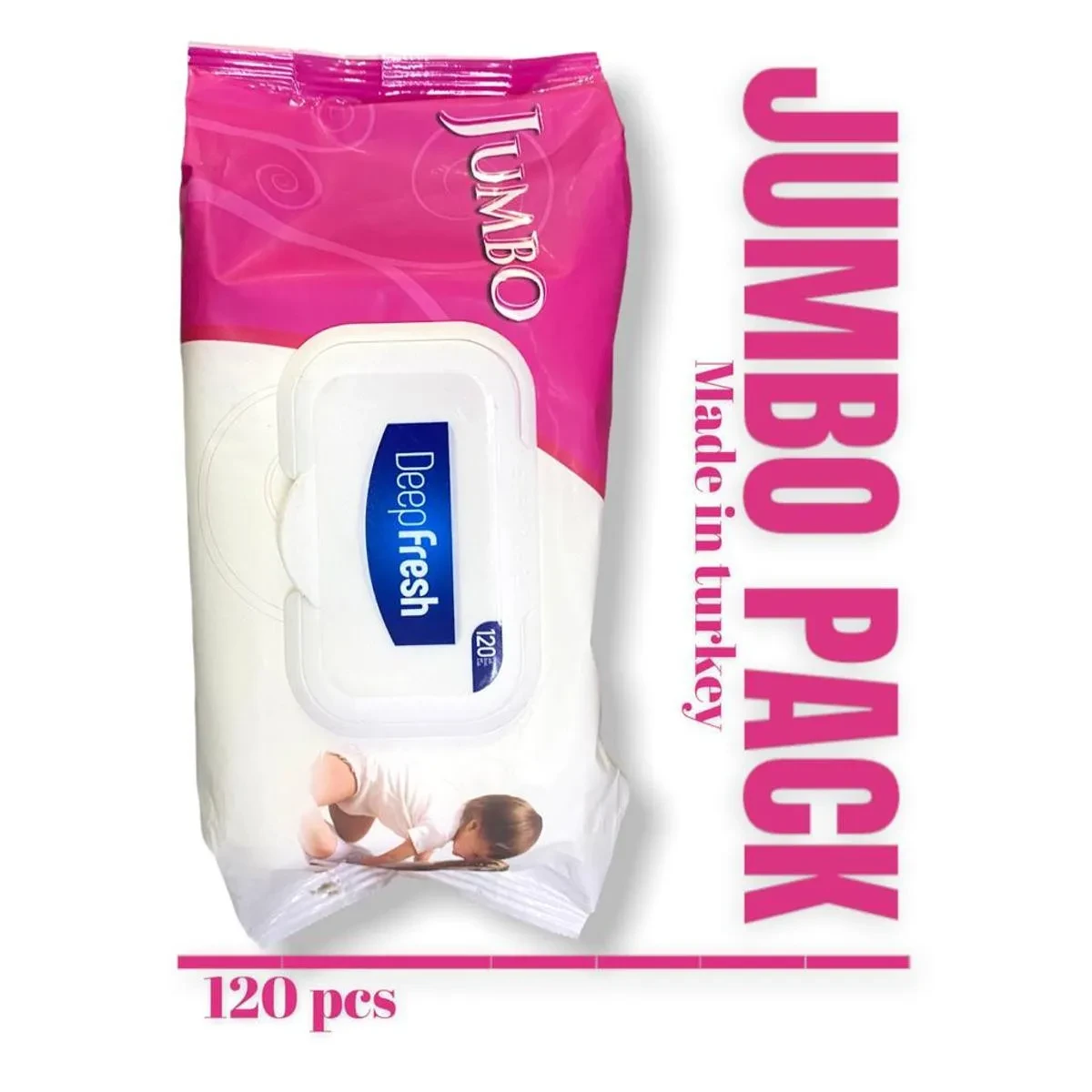 Deep Fresh Wipes Pink+Yellow 120Pcs