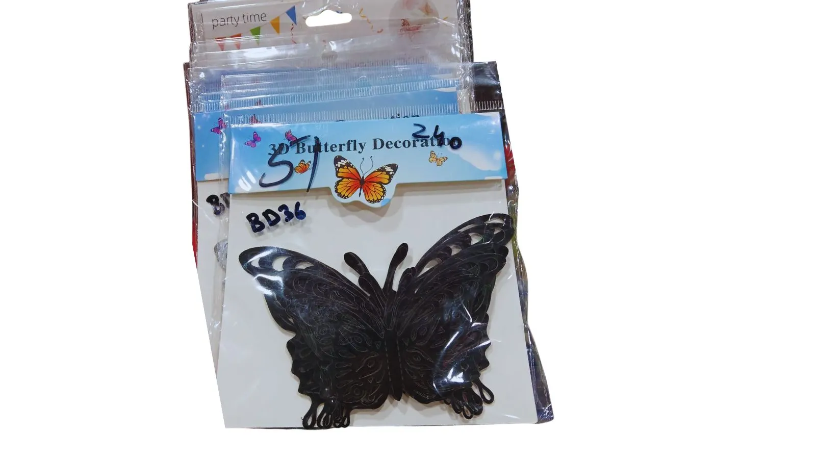 Birthday Celebration 3D Butterfly Decoration Small Multi 12PCS
